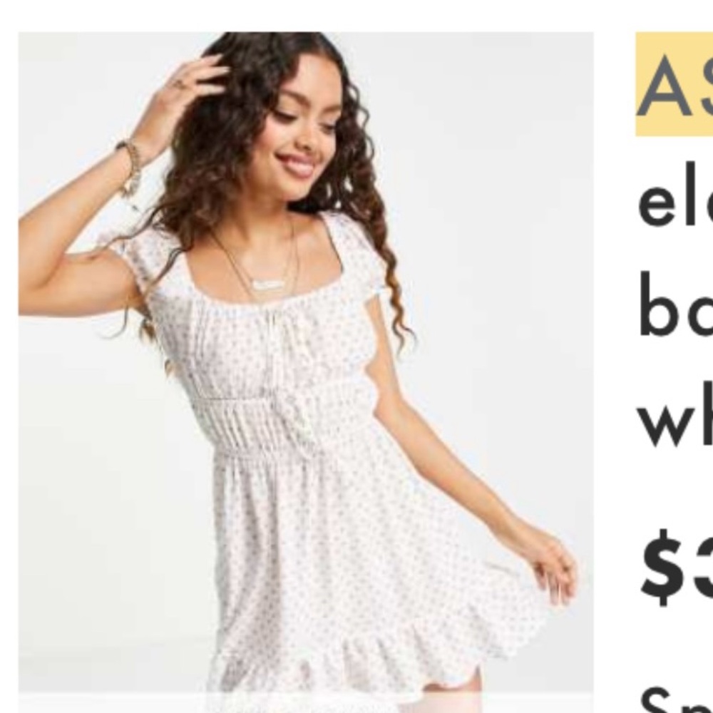 ASOS Petite White Babydoll Dress